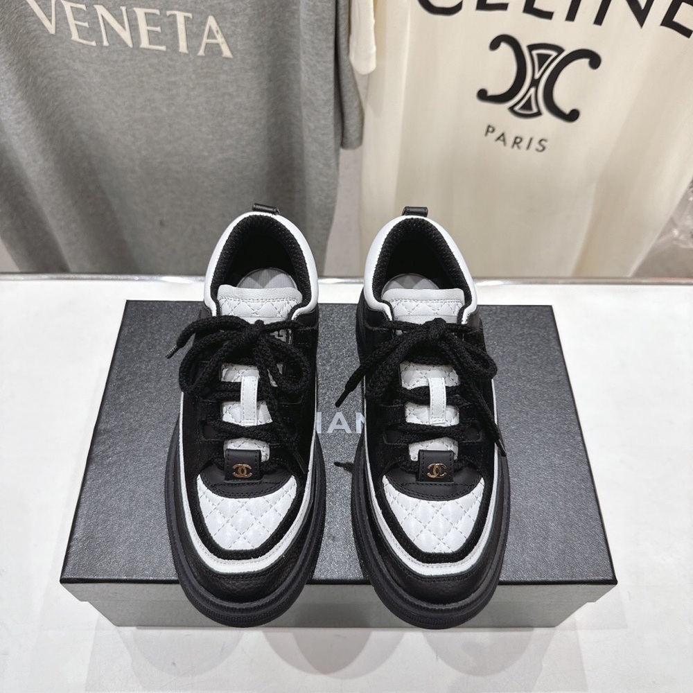 Chanel Black and White Sneakers